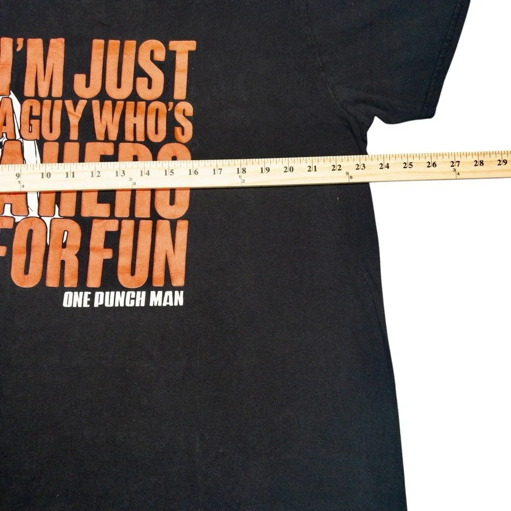 One Punch Man a Hero For Fun T-shirt 100% Cotton Black‎ Mens Unisex Size XL